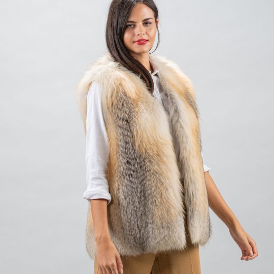 Natural Golden Iceland Fox Fur Vest