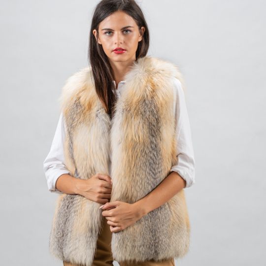 Natural Golden Iceland Fox Fur Vest