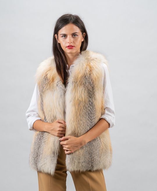 Natural Golden Iceland Fox Fur Vest