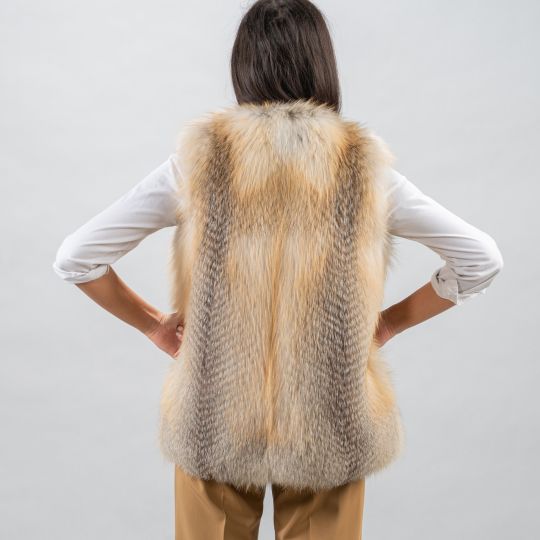 Natural Golden Iceland Fox Fur Vest