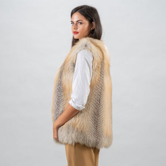 Natural Golden Iceland Fox Fur Vest