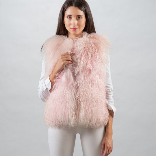 Pink Tibet Lamb Vest