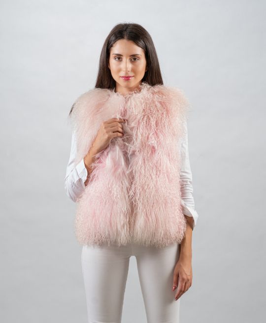 Pink Tibet Lamb Vest