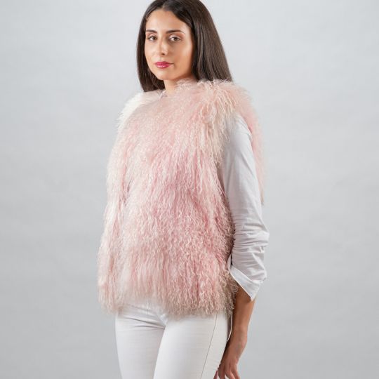 Pink Tibet Lamb Vest