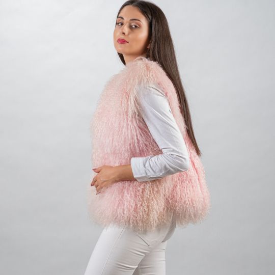 Pink Tibet Lamb Vest