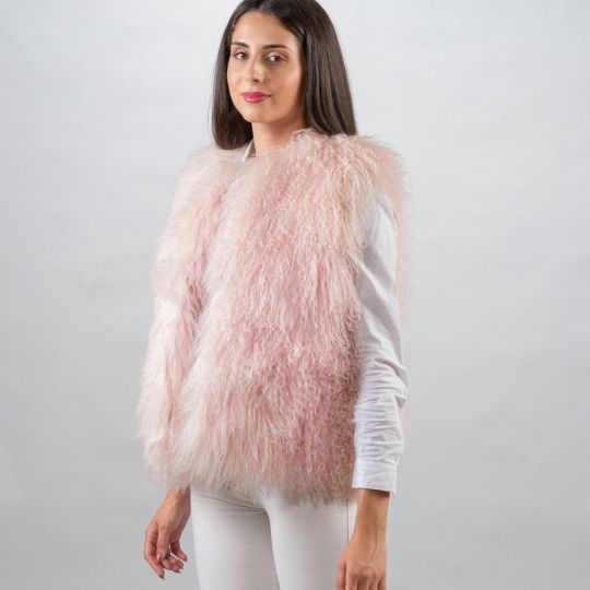 Pink Tibet Lamb Vest