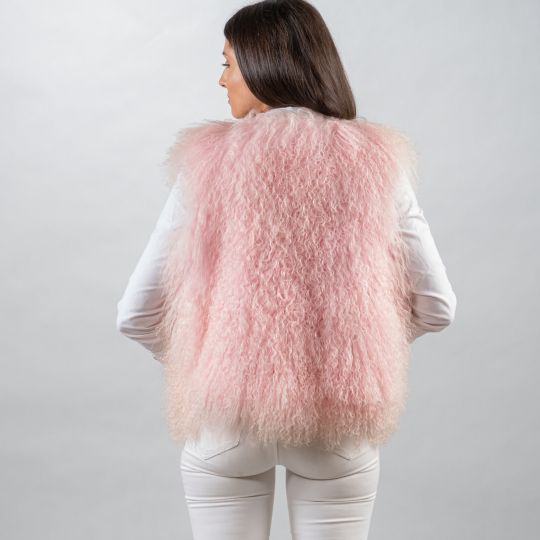 Pink Tibet Lamb Vest