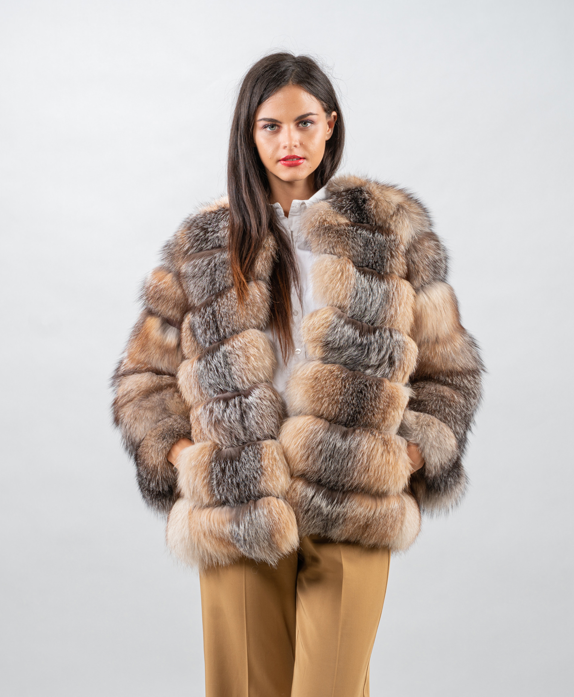 Gold fur outlet jacket