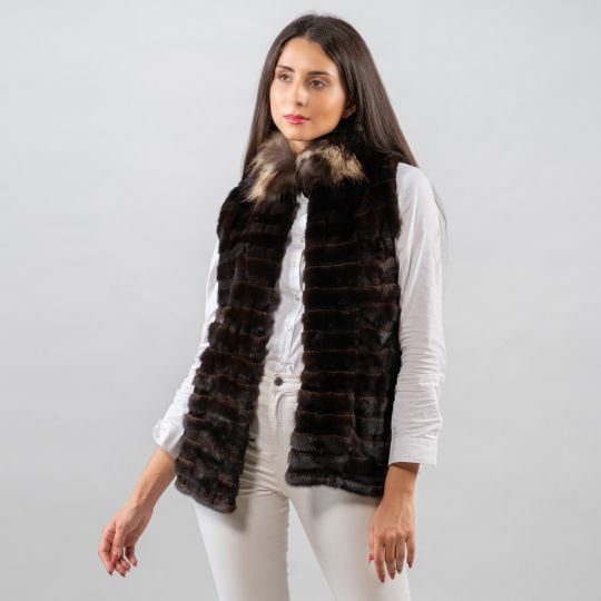 Dark Brown Mink Fur Vest