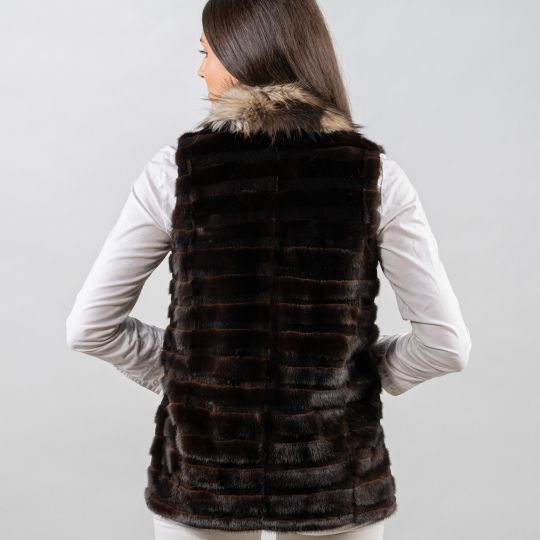 Dark Brown Mink Fur Vest