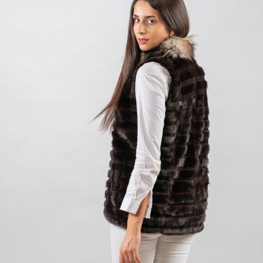 Dark Brown Mink Fur Vest