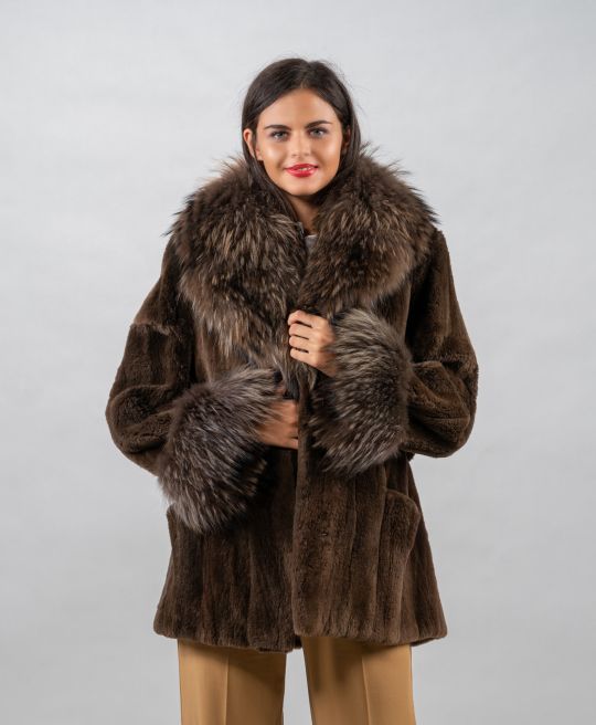 Brown Nutria Fur Jacket