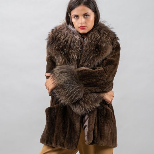 Brown Nutria Fur Jacket