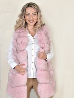 Light Pink Fox Fur Vest