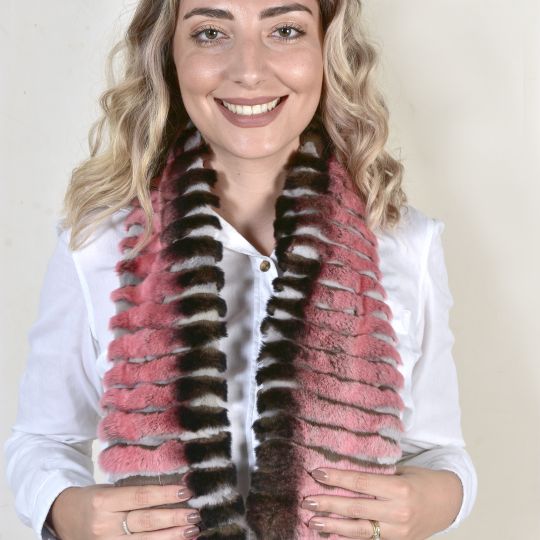 Light Pink Rex Rabbit Fur Scarf