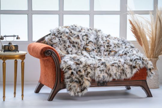 Shadow Fox Fur Throw Blanket