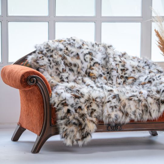 Shadow Fox Fur Throw Blanket