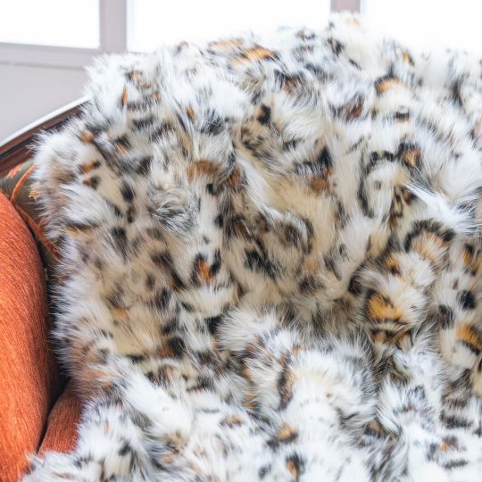 Shadow Fox Fur Throw Blanket