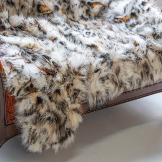 Shadow Fox Fur Throw Blanket