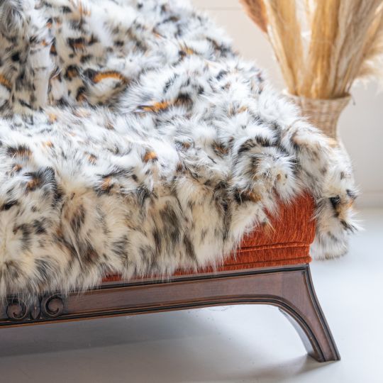 Shadow Fox Fur Throw Blanket