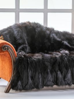 Shadow Fox Fur Throw Blanket