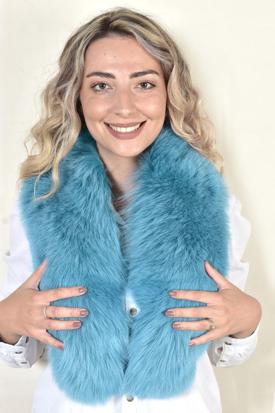 Special Turquoise Fox Fur Collar