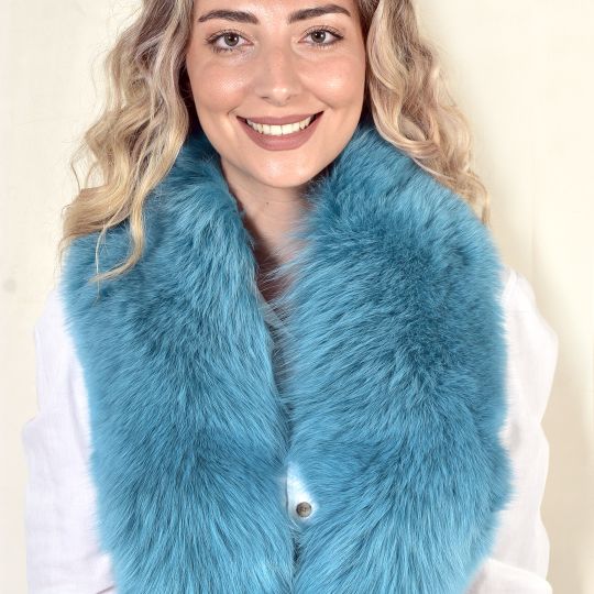 Special Turquoise Fox Fur Collar