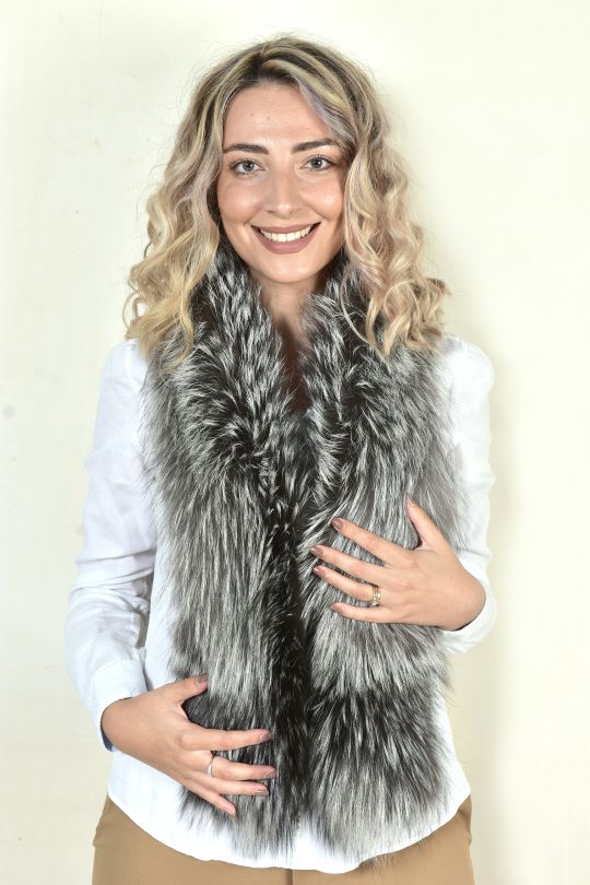 Special Turquoise Fox Fur Collar