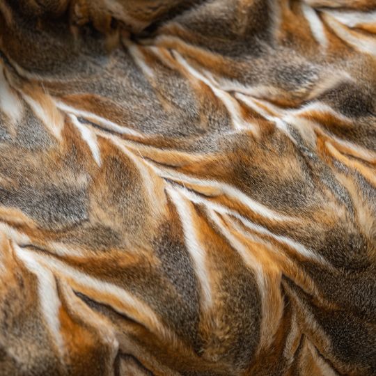 Grey Fox Fur Blanket in Natural Color