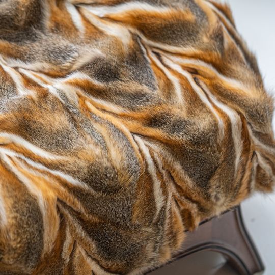 Grey Fox Fur Blanket in Natural Color