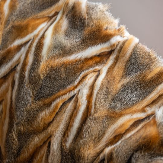 Grey Fox Fur Blanket in Natural Color