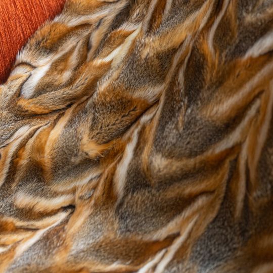 Grey Fox Fur Blanket in Natural Color