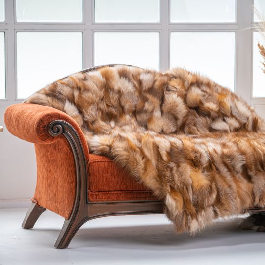 Crystal Fox Fur Throw Blanket