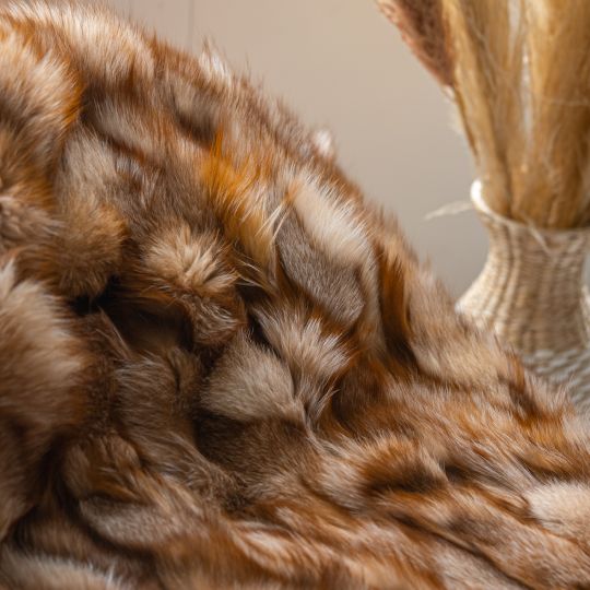 Crystal Fox Fur Throw Blanket