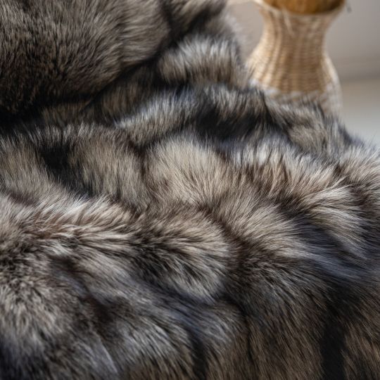 Natural Lynx Fur Throw Blanket