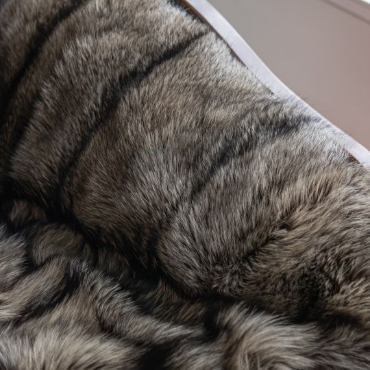 Natural Lynx Fur Throw Blanket