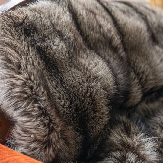 Natural Lynx Fur Throw Blanket