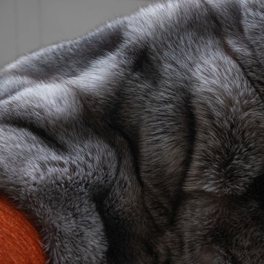 Natural Lynx Fur Throw Blanket