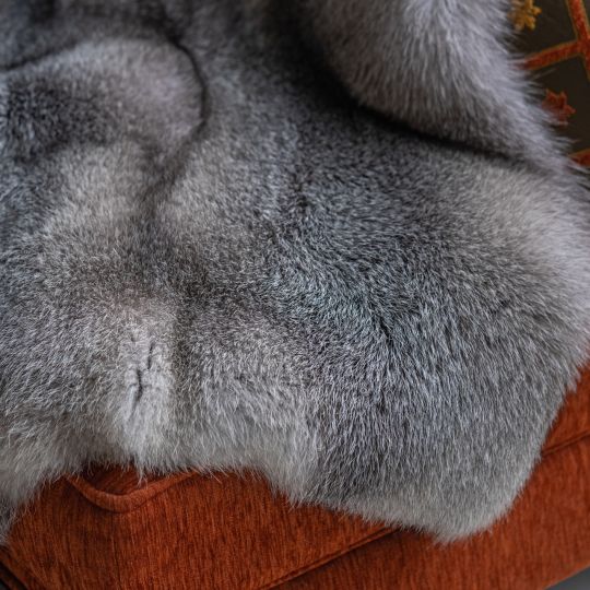 Natural Lynx Fur Throw Blanket