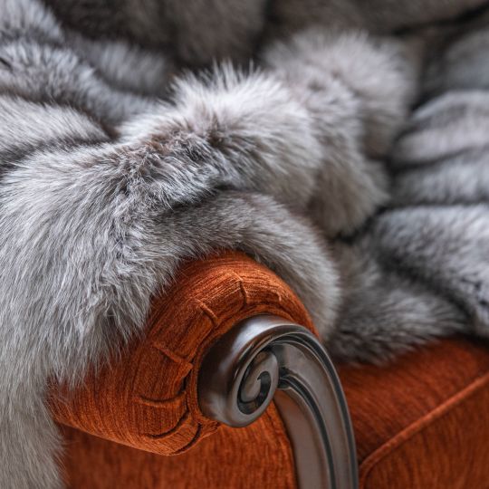 Natural Lynx Fur Throw Blanket