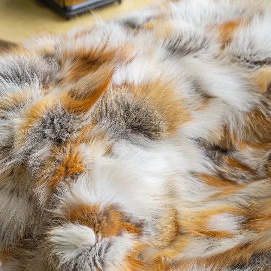 Red Fox Fur Throw Blanket