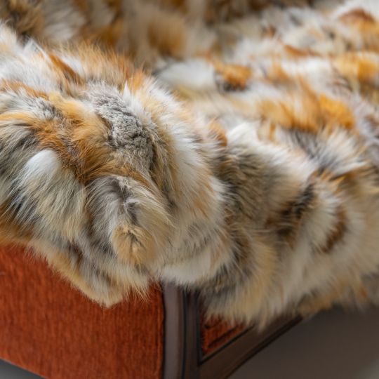 Red Fox Fur Throw Blanket