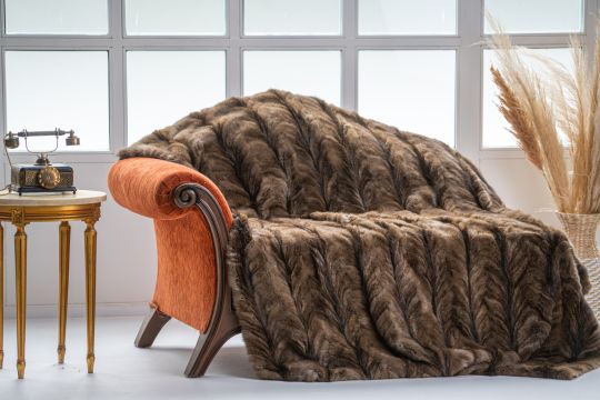 Russian Sable Fur Throw Blanket