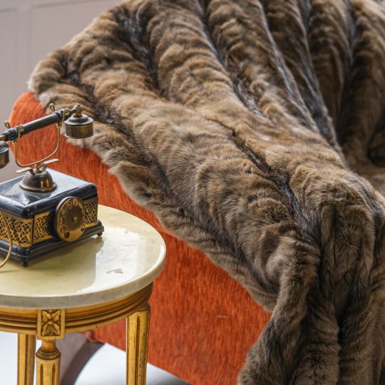 Russian Sable Fur Throw Blanket