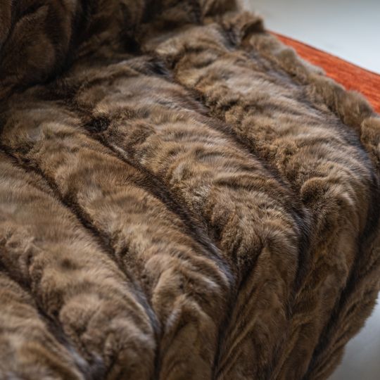 Russian Sable Fur Throw Blanket