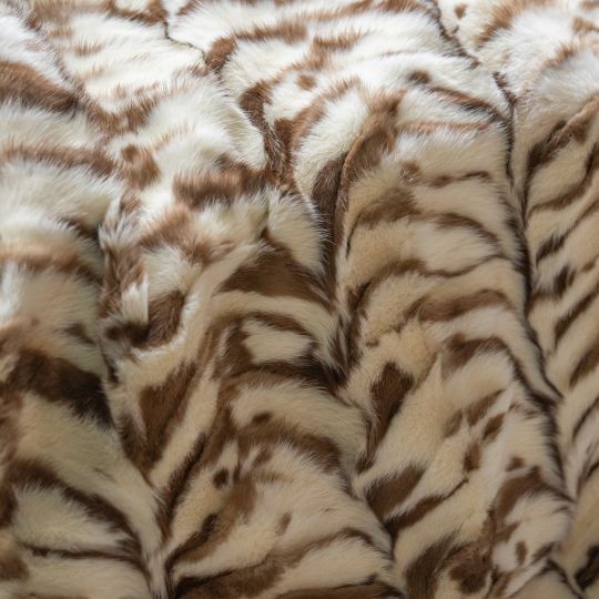 Real Stone Marten Fur Throw Blanket