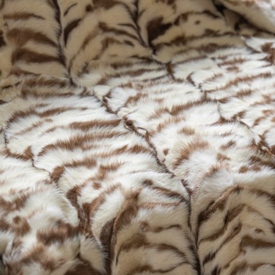 Real Stone Marten Fur Throw Blanket