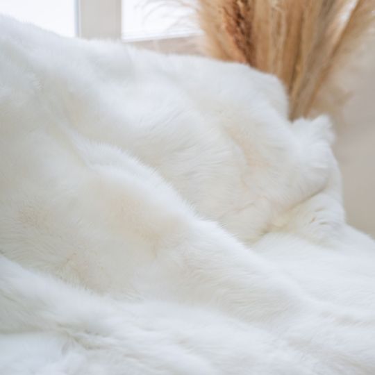 Shadow Fox Fur Throw Blanket