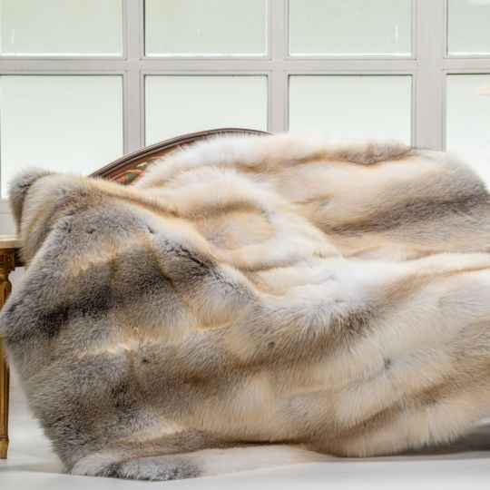 Fawn Light Fox Fur Blanket