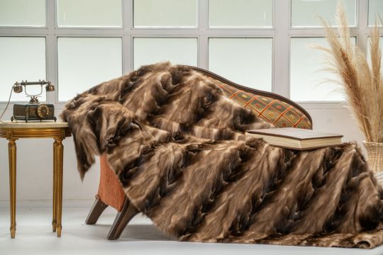 Real Marten Fur Throw Blanket